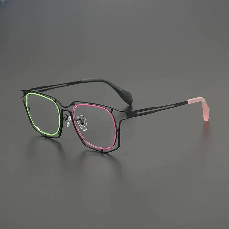 Women's Square Full Rim Titanium Prescription Glasses G85865 — view 6 | Rx Spectacle