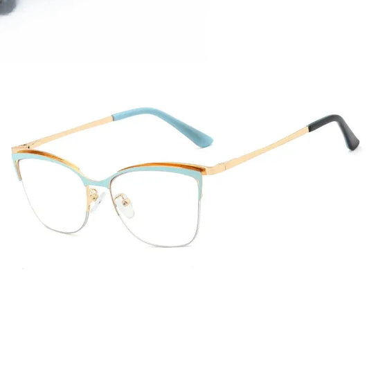 Women's Cat Eye Full Rim Alloy Prescription Glasses 95661 — view 1 | Rx Spectacle