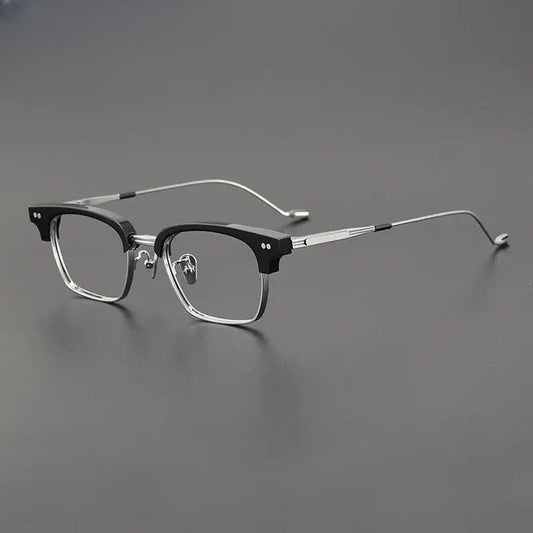 Unisex Square Full Rim Titanium Prescription Glasses Gxyj1129 — view 1 | Rx Spectacle