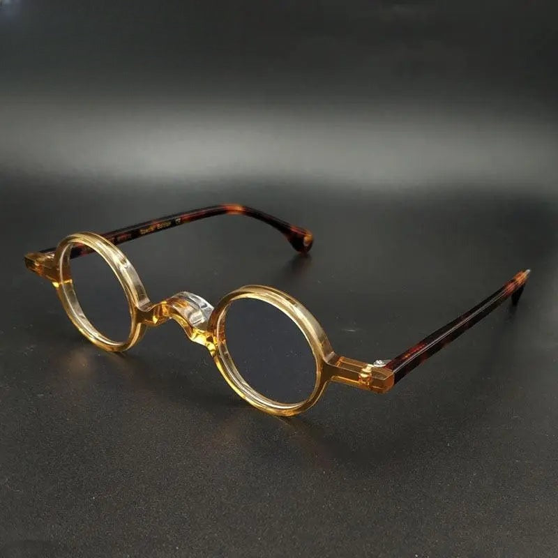 Unisex Round Full Rim Acetate Prescription Glasses 34mm — view 1 | Rx Spectacle