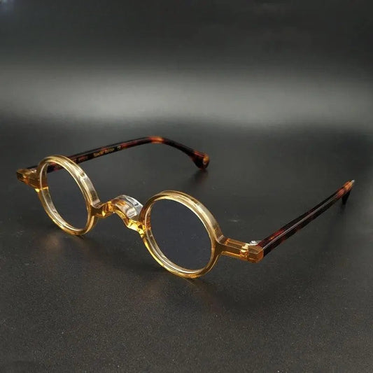 Unisex Round Full Rim Acetate Prescription Glasses 34mm — view 1 | Rx Spectacle