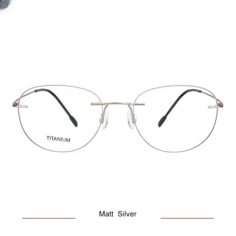 Women's Oval Rimless Titanium Prescription Glasses 318003 — view 9 | Rx Spectacle