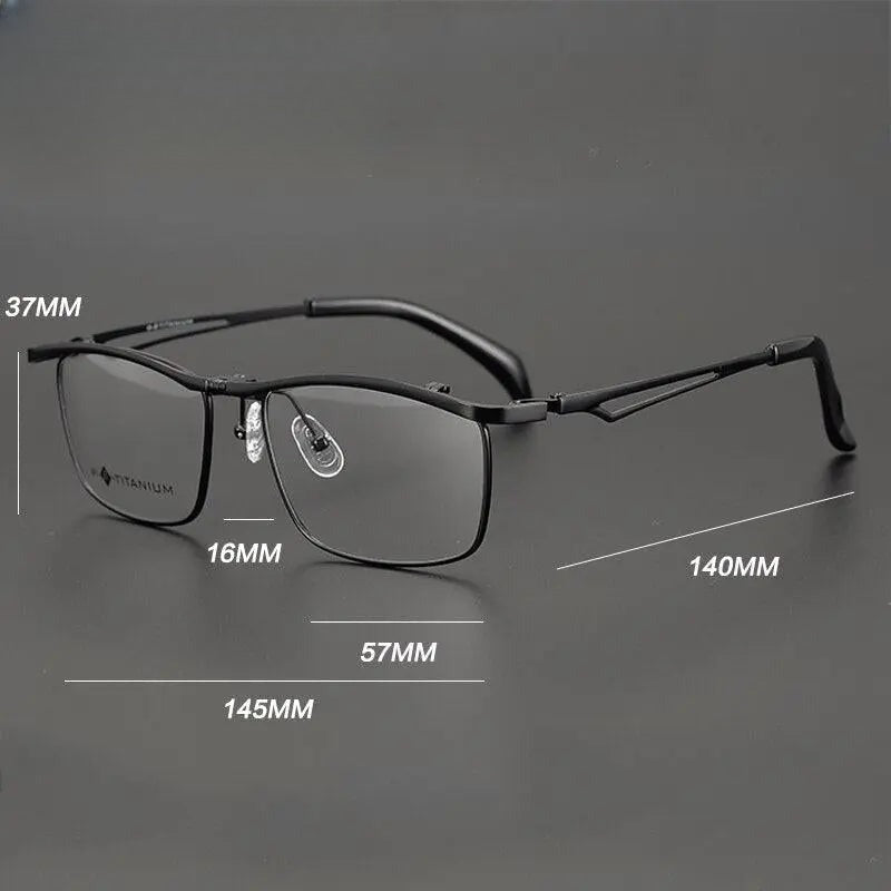 Unisex Square Full Rim Titanium Prescription Glasses Gxyj752 — view 7 | Rx Spectacle
