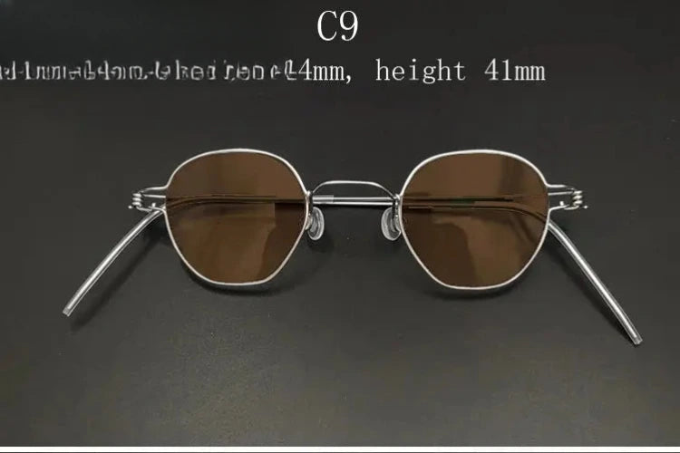 Unisex Polygon Full Rim Stainless Steel Prescription Glasses Y13840 — view 7 | Rx Spectacle