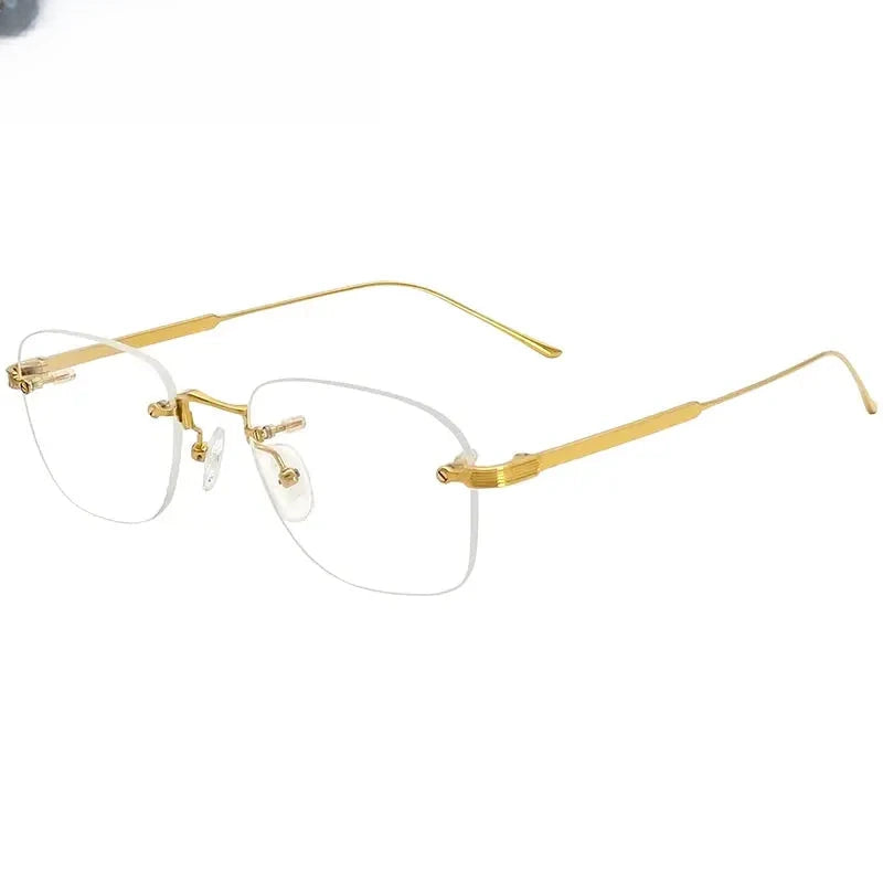 Unisex Oval Rimless Titanium Prescription Glasses 2280 — view 2 | Rx Spectacle