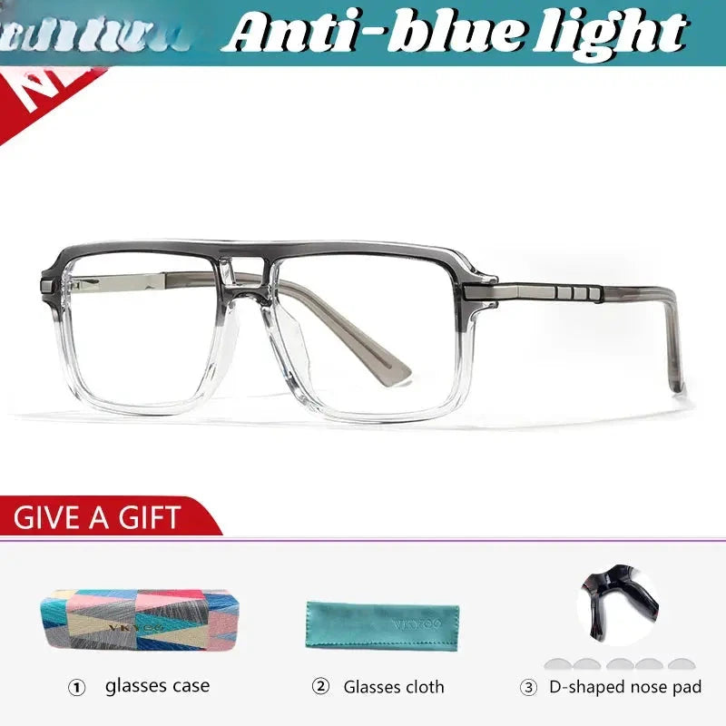 Unisex Square Full Rim TR90 Double Bridge Reading Glasses 360026 — view 4 | Rx Spectacle