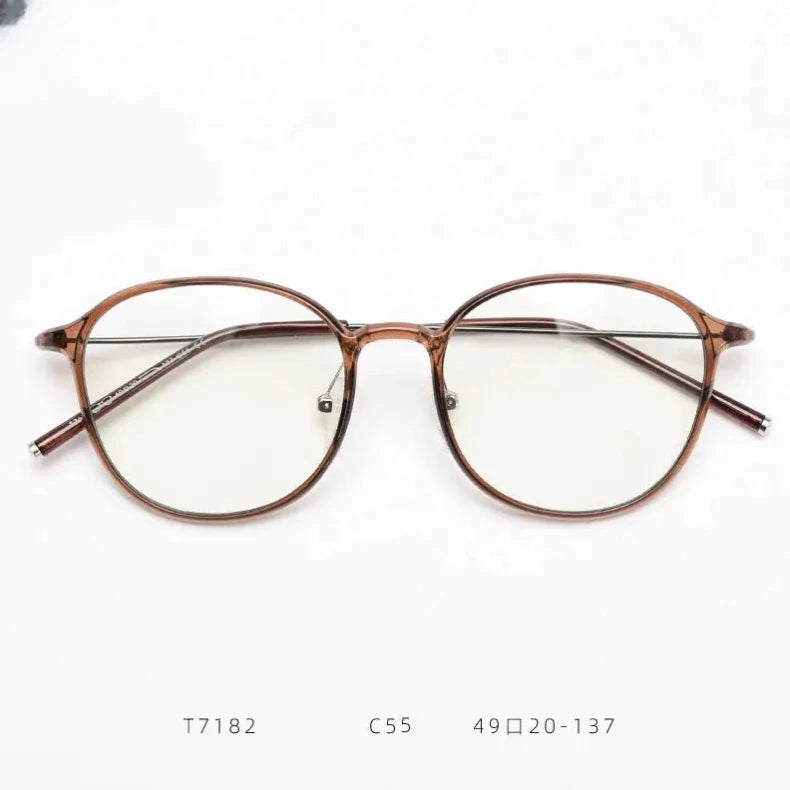 Women's Round Full Rim Titanium Prescription Glasses 718276 — view 7 | Rx Spectacle