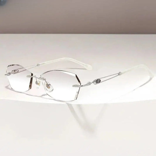 Women's Square Rimless Titanium Prescription Glasses 2313 — view 1 | Rx Spectacle