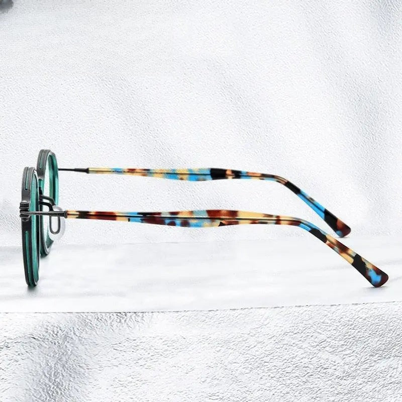 Unisex Round Full Rim Titanium Prescription Glasses Gxyj737 — view 4 | Rx Spectacle