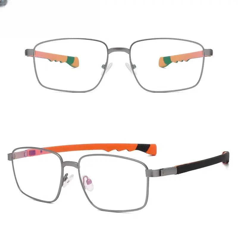 Men's Square Full Rim Alloy Sports Glasses 403076 — view 8 | Rx Spectacle