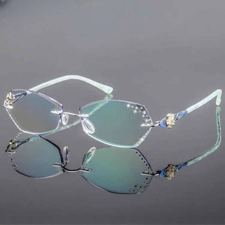 Women's Oval Rimless Titanium Prescription Glasses 2889 — view 6 | Rx Spectacle