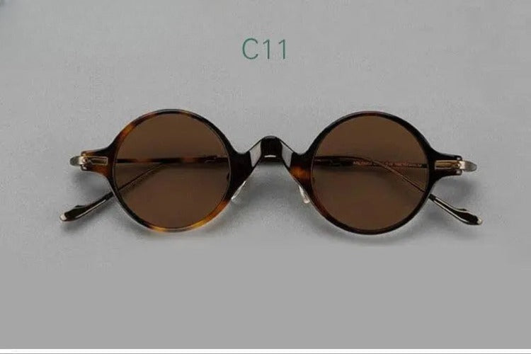 Unisex Round Full Rim Titanium Prescription Glasses 4128B — view 17 | Rx Spectacle