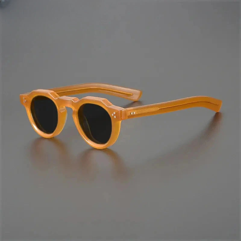 Unisex Round Full Rim Acetate Flat Top Prescription Glasses M002 — view 10 | Rx Spectacle