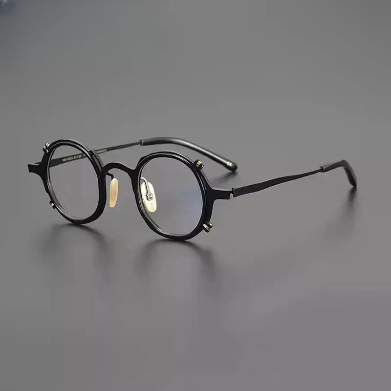 Unisex Round Full Rim Titanium Prescription Glasses Gxyj1213 — view 7 | Rx Spectacle