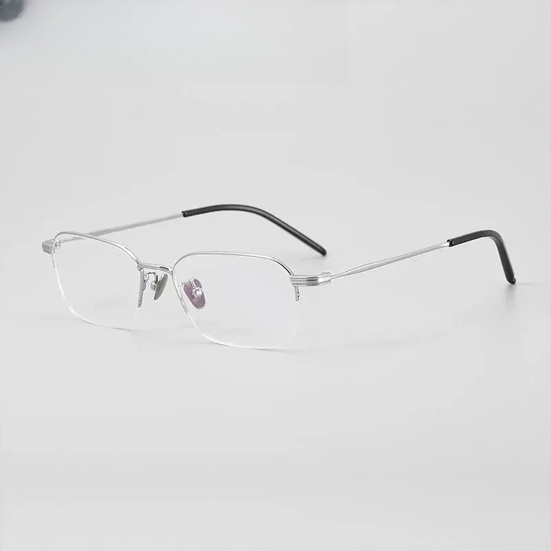 Men's Square Rimless Titanium Prescription Glasses 69941 — view 4 | Rx Spectacle