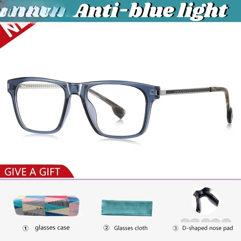 Unisex Square Full Rim Titanium Reading Glasses 97203 — view 4 | Rx Spectacle