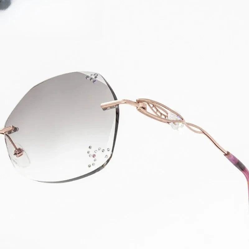 Women's Oval Rimless Titanium Prescription Glasses 881007 — view 2 | Rx Spectacle