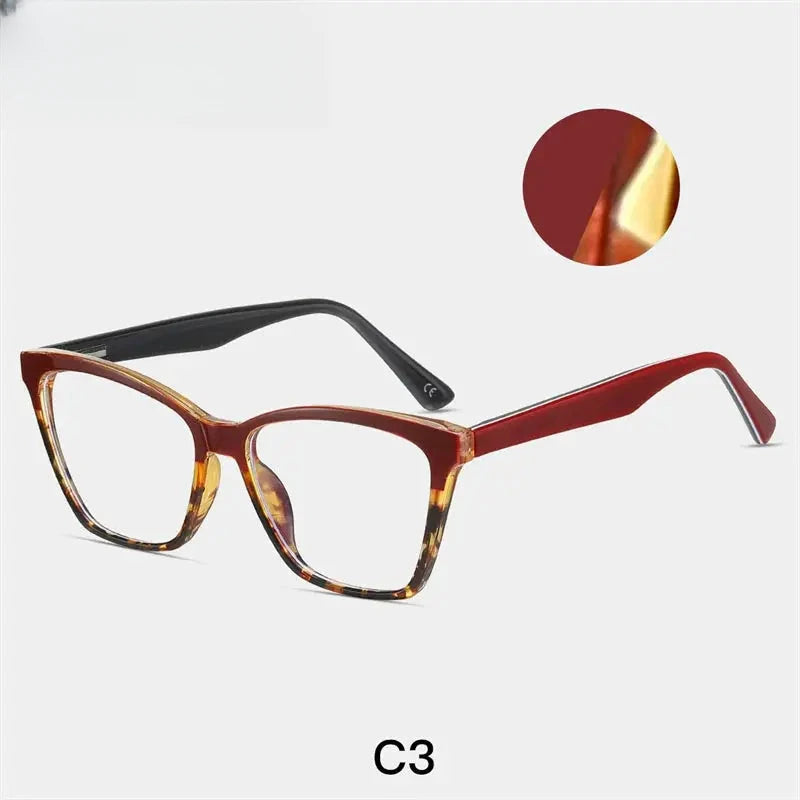 Women's Cat Eye Full Rim Titanium Prescription Glasses 87222 — view 4 | Rx Spectacle