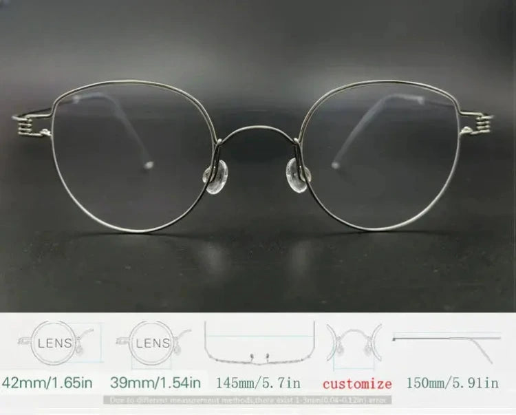 Unisex Oval Full Rim Stainless Steel Prescription Glasses 61457 — view 12 | Rx Spectacle