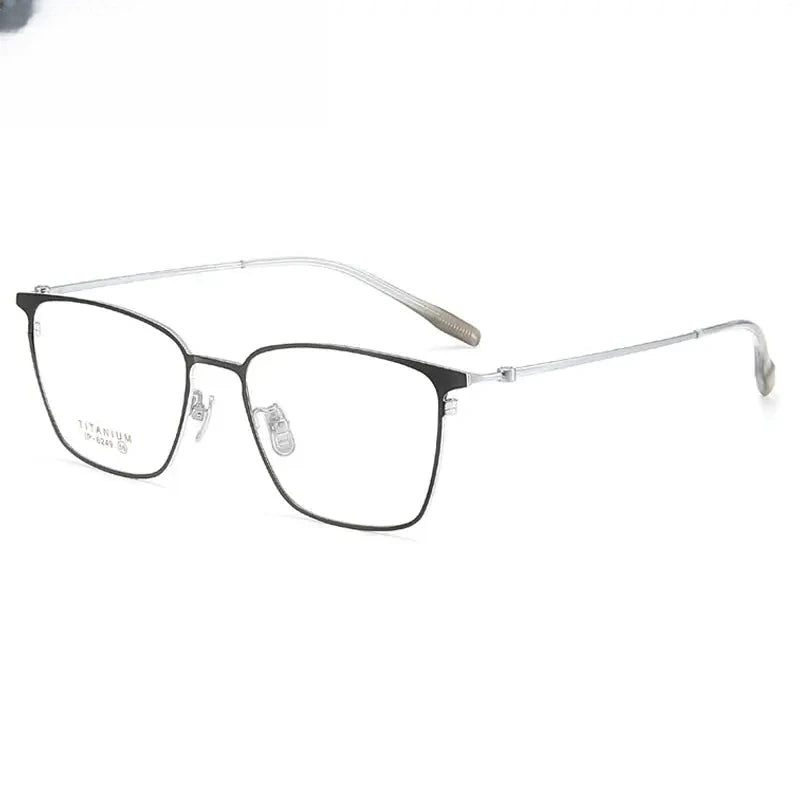 Men's Square Full Rim Titanium Oversized Prescription Glasses 406249 — view 4 | Rx Spectacle