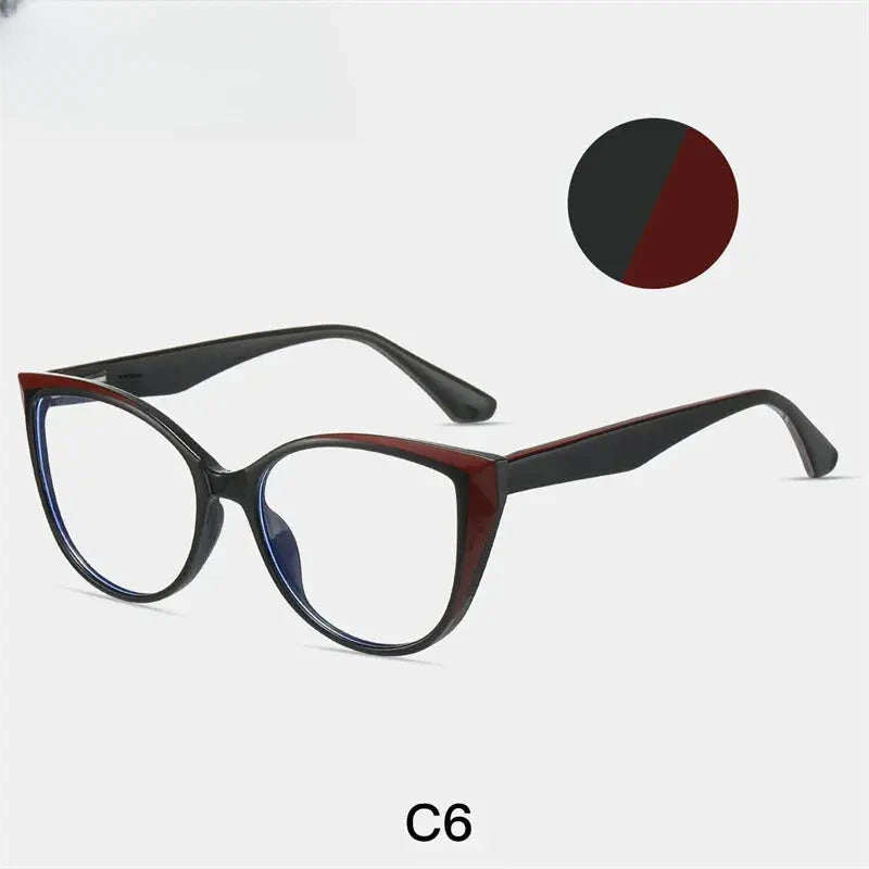 Women's Cat Eye Full Rim Titanium Prescription Glasses 87224 — view 6 | Rx Spectacle
