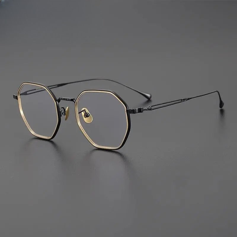 Unisex Polygon Full Rim Titanium Prescription Glasses Gxyj1124 — view 10 | Rx Spectacle