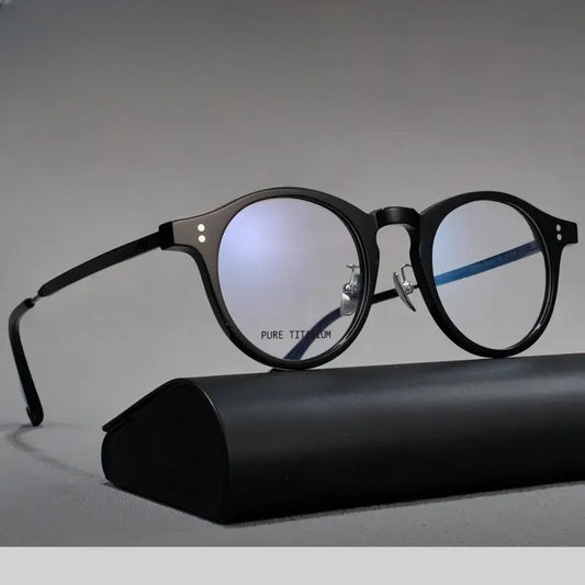 Unisex Round Full Rim Titanium Prescription Glasses 22033 — view 1 | Rx Spectacle