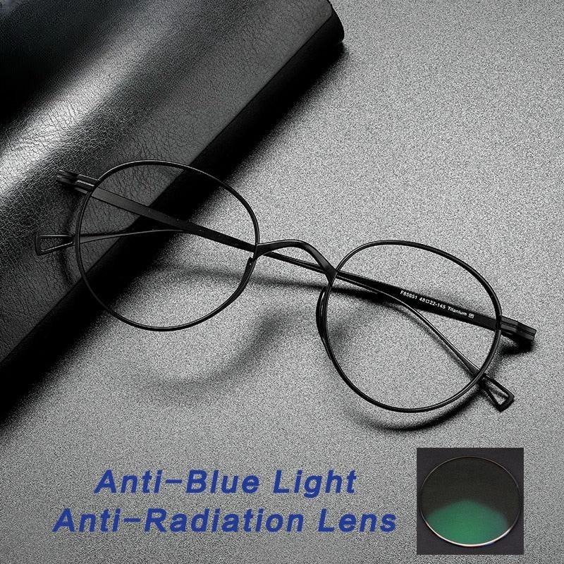 Unisex Round Full Rim Titanium Prescription Glasses Gxyj485 — view 5 | Rx Spectacle