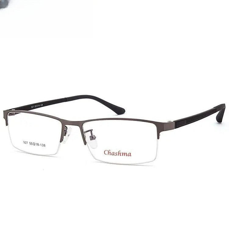Men's Square Semi-Rimless TR90 Prescription Glasses 927 — view 5 | Rx Spectacle