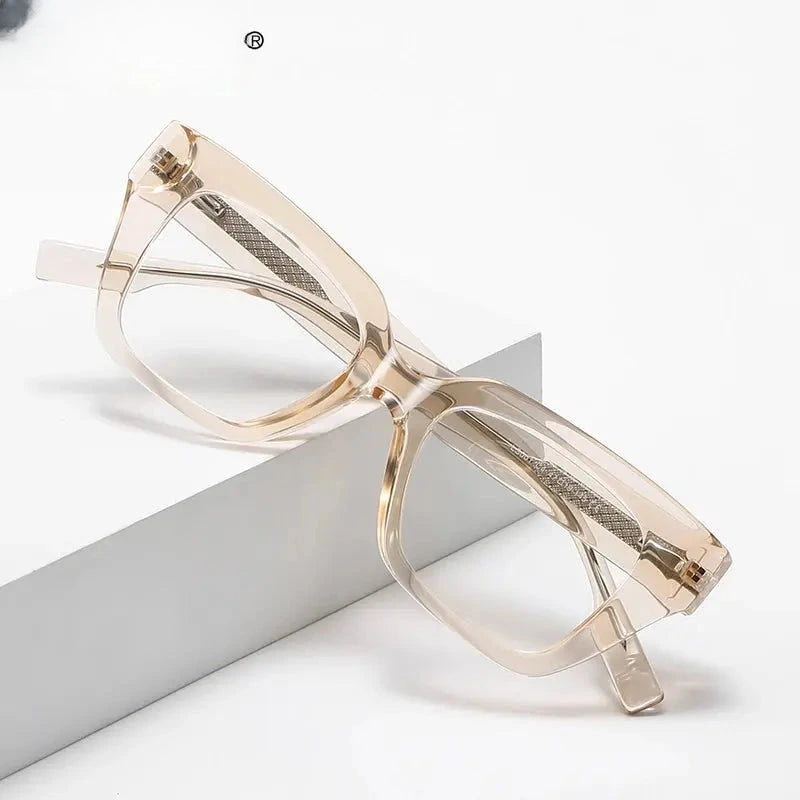 Women's Square Full Rim Titanium Reading Glasses 138001 — view 1 | Rx Spectacle