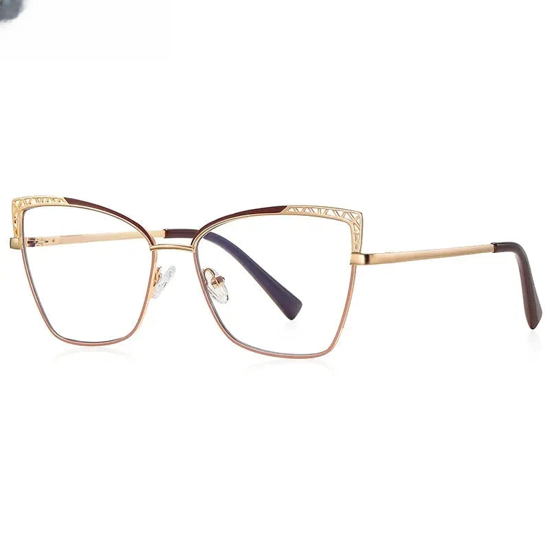Women's Square Full Rim Alloy Reading Glasses 3106 — view 8 | Rx Spectacle
