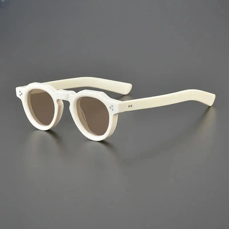 Unisex Round Full Rim Acetate Flat Top Prescription Glasses M002 — view 31 | Rx Spectacle