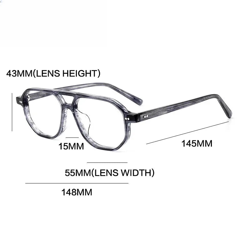 Unisex Round Full Rim Acetate Prescription Glasses 1232 — view 5 | Rx Spectacle