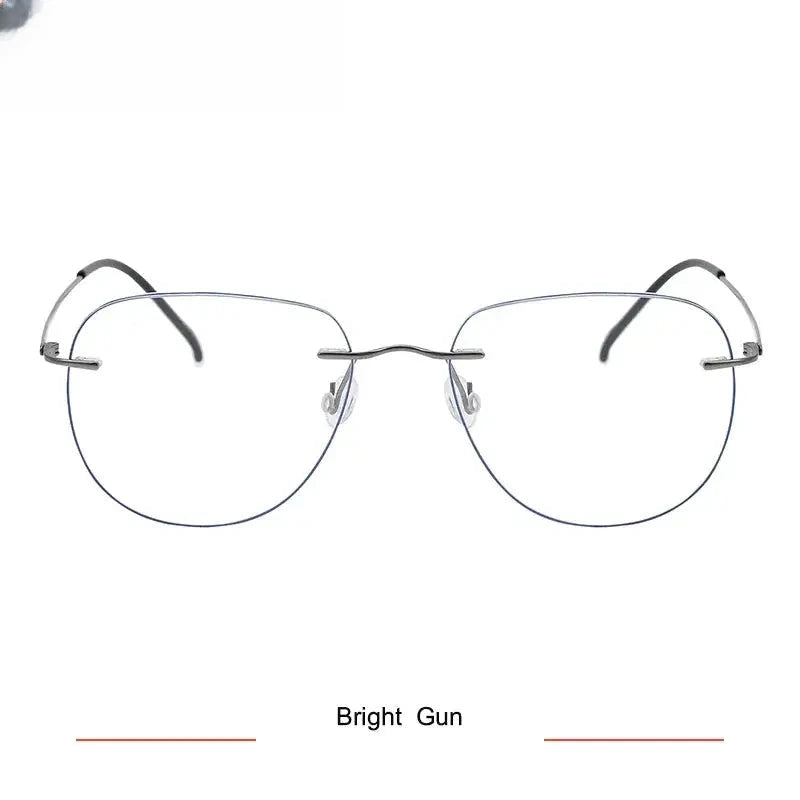 Women's Oval Rimless Titanium Flat Top Prescription Glasses 316007 — view 4 | Rx Spectacle