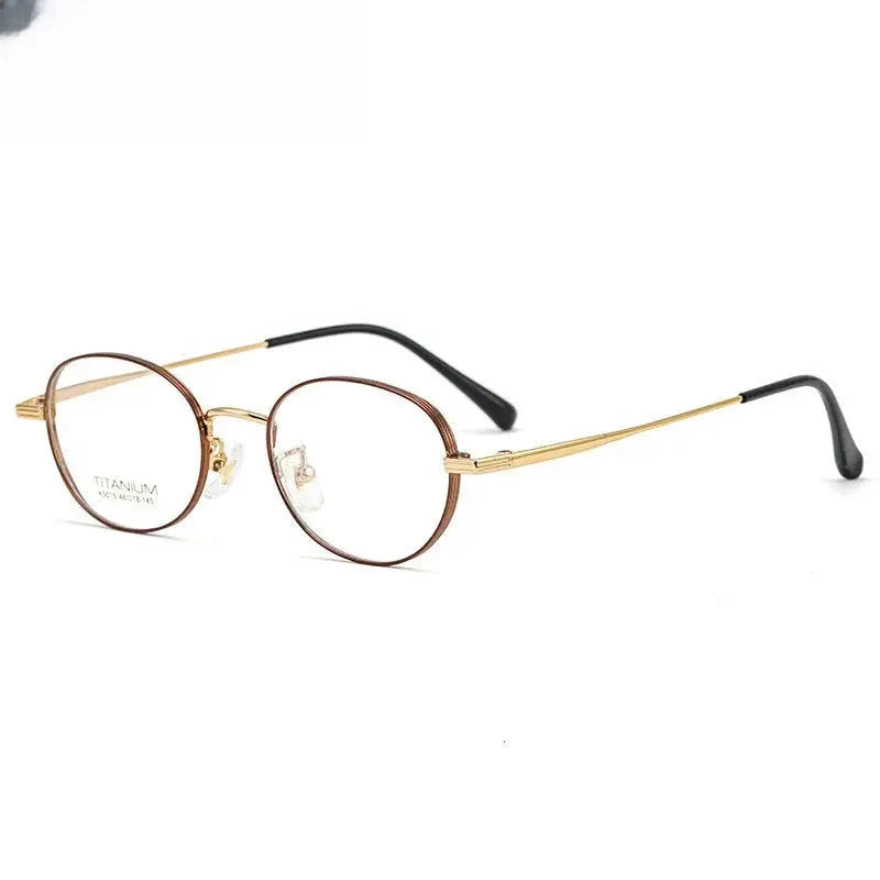 Unisex Round Full Rim Titanium Prescription Glasses 5015 — view 8 | Rx Spectacle