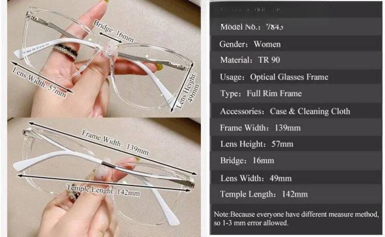 Women's Cat Eye Full Rim Titanium Prescription Glasses 7843 — view 15 | Rx Spectacle