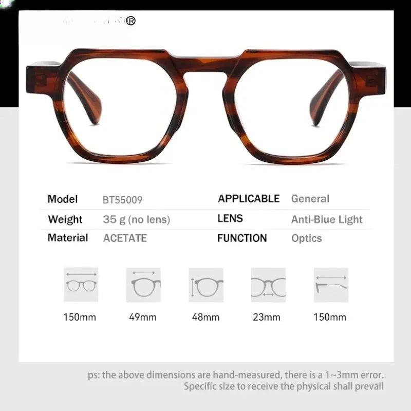 Men's Oval Full Rim Acetate Flat Top Oversized Reading Glasses 755009 — view 2 | Rx Spectacle