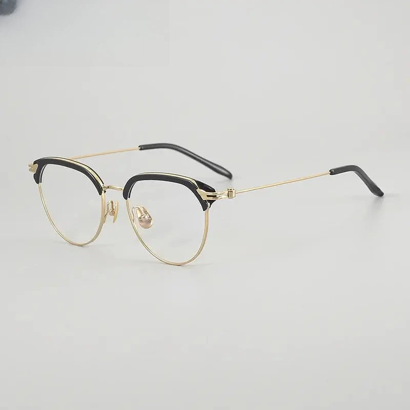 Unisex Oval Full Rim Titanium Prescription Glasses 882410 — view 5 | Rx Spectacle