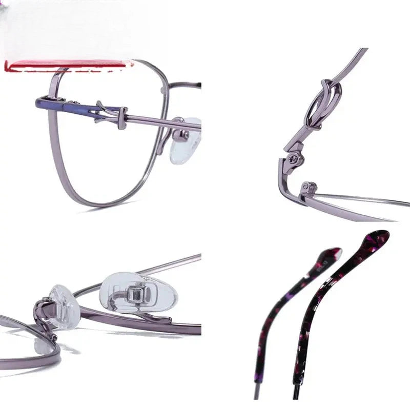Women's Cat Eye Full Rim Titanium Prescription Glasses 8104 — view 4 | Rx Spectacle