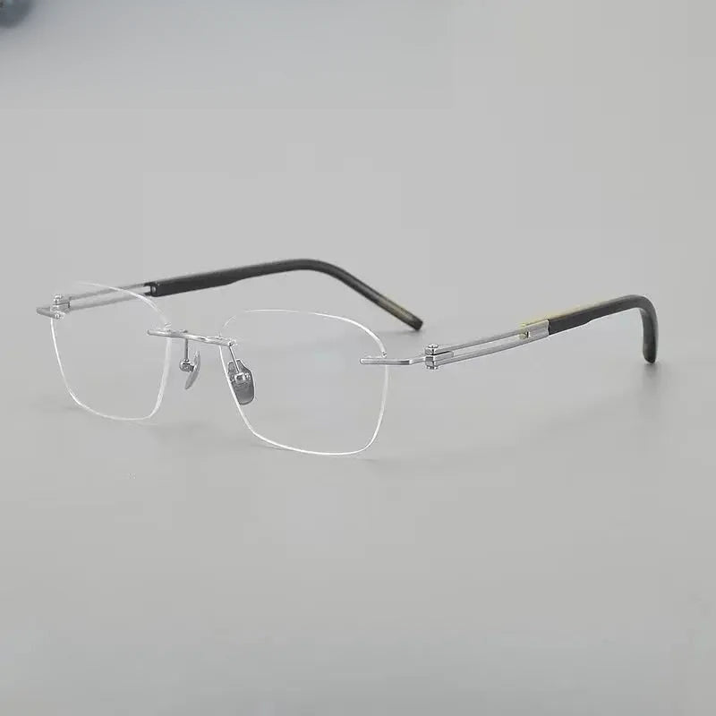 Men's Polygon Rimless Titanium Prescription Glasses 611005 — view 4 | Rx Spectacle