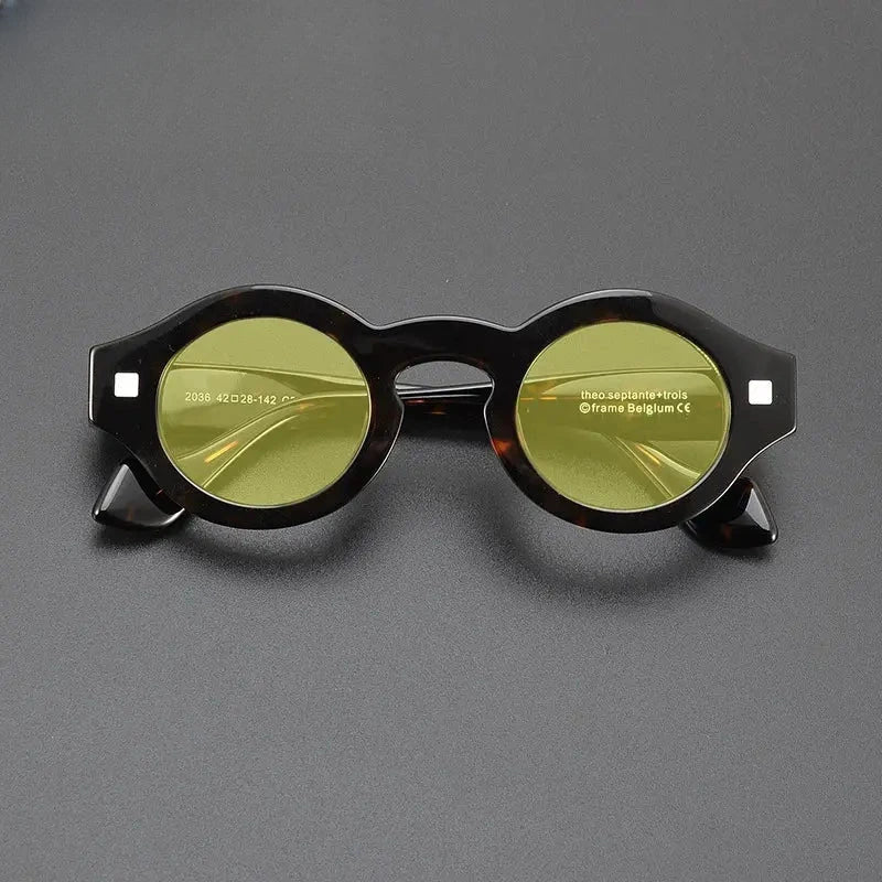 Unisex Round Full Rim Acetate Prescription Glasses M003 — view 3 | Rx Spectacle