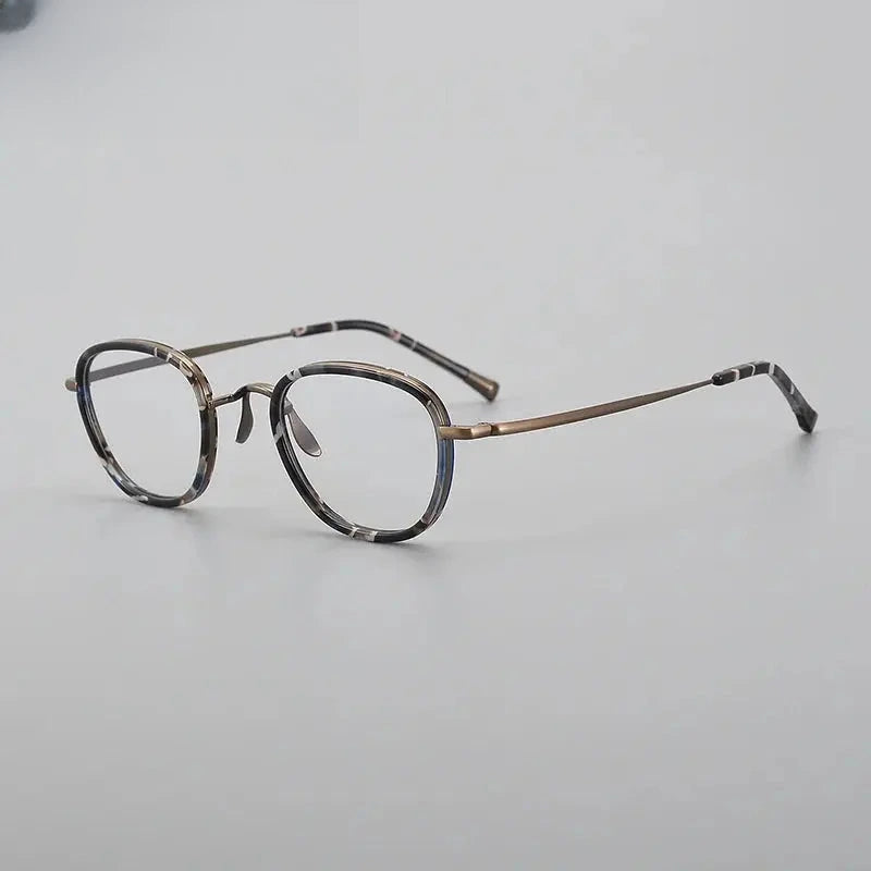 Unisex Polygon Full Rim Titanium Prescription Glasses 881750 — view 4 | Rx Spectacle