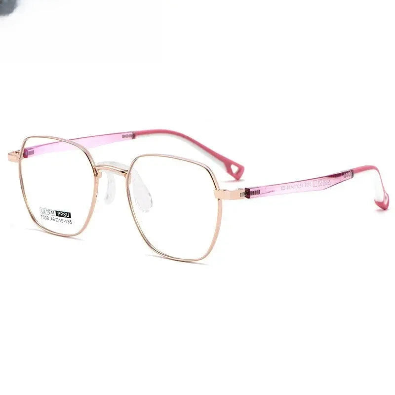 Unisex Polygon Full Rim Stainless Steel Prescription Glasses 750811 — view 4 | Rx Spectacle