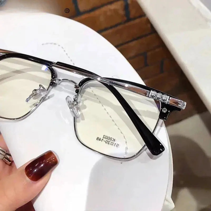 Unisex Square Full Rim Alloy Reading Glasses K002 — view 4 | Rx Spectacle