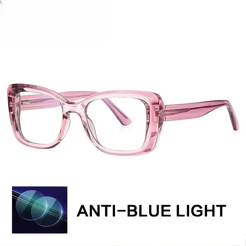 Women's Square Full Rim Titanium Reading Glasses Gxy2147 — view 4 | Rx Spectacle