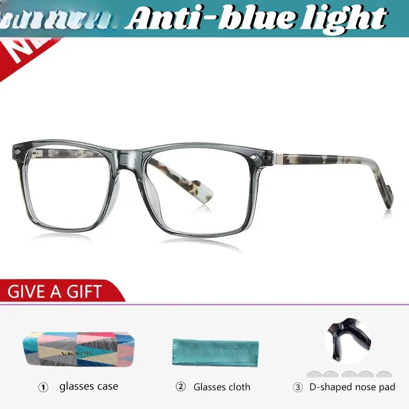 Men's Square Full Rim Titanium Reading Glasses 77218 — view 6 | Rx Spectacle
