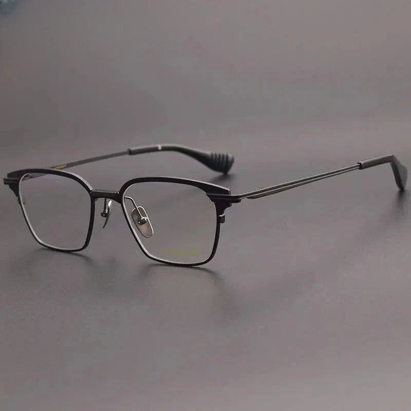 Unisex Polygon Full Rim Titanium Oversized Prescription Glasses 17524 — view 4 | Rx Spectacle