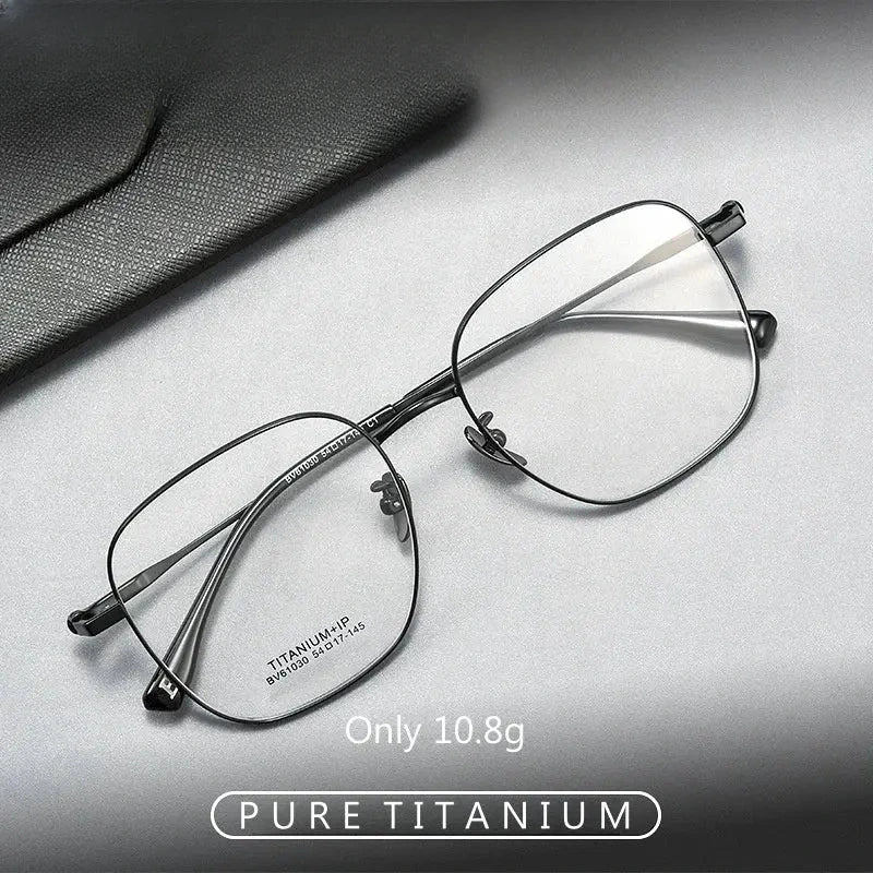Unisex Square Full Rim Titanium Prescription Glasses 61030 — view 1 | Rx Spectacle