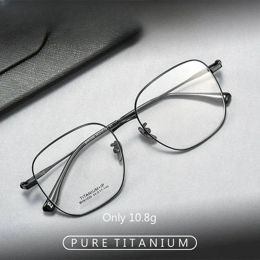 Unisex Square Full Rim Titanium Prescription Glasses 61030 — view 1 | Rx Spectacle
