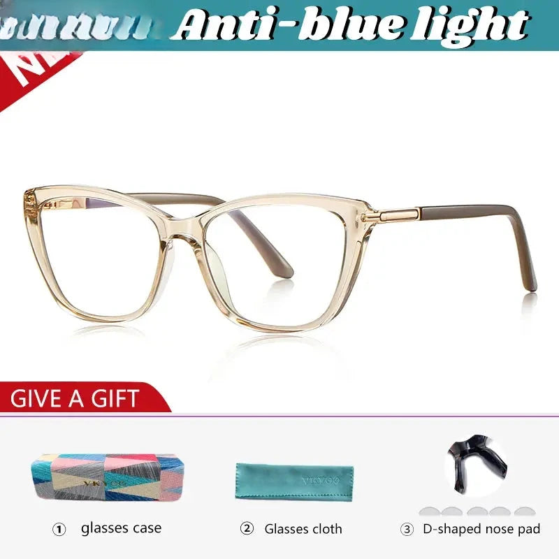 Women's Cat Eye Full Rim Titanium Reading Glasses 72233 — view 5 | Rx Spectacle